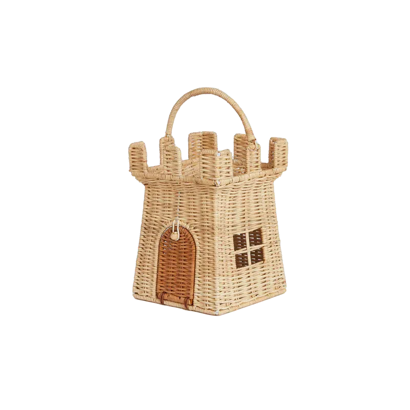 Olli Ella Rattan Castle Bag-Simply Green Baby