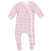 Under The Nile - Organic Side Snap Footie, Blush-Simply Green Baby